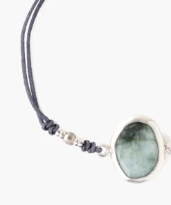 Chan Luu Jewelry Cord Bracelet With Framed Stone