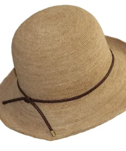 Hats And Dreams H+D Crushable Raffia Floppy Sun Hat With Leather Cord