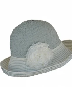 Hats And Dreams Stripe And Flower Floppy Sun Hat