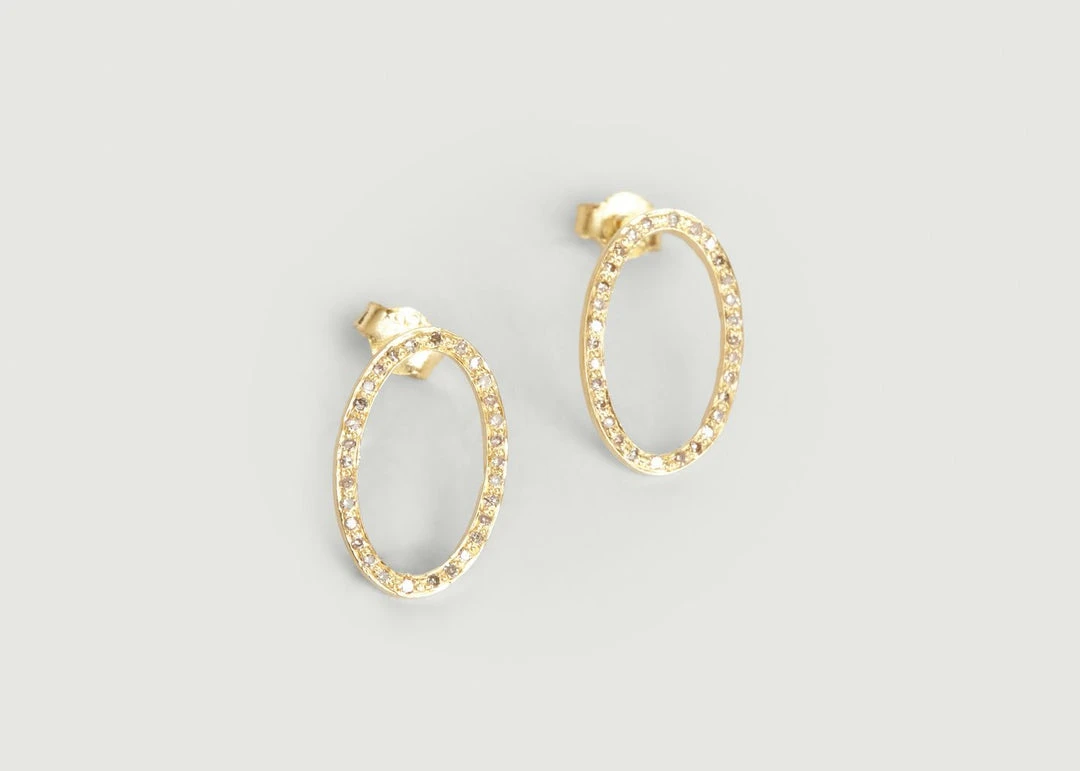 5 Octobre Jewelry Glen Diamond Oval Frame Earrings 3 5 Octobre Jewelry Glen Diamond Oval Frame Earrings
