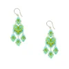 Miguel Ases Turquoise Lotus Chandelier Earrings Jewelry