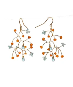 Made In NYC Branch Earrings Large Aqua/Orange Jewelry