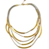 Made In Greece Cascading Brass Wave Necklace