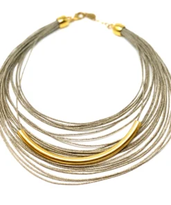 Made In Greece Cascading Cord Arc Necklace Jewelry