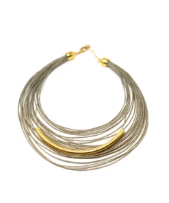 Made In Greece Cascading Cord Arc Necklace Jewelry