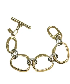 Tat2 Designs Silver And Gold Link Bracelet Jewelry