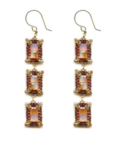 Miguel Ases Marsala Crimson Swarovski Long Drops