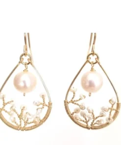 Made In NYC Pearl Teardrop Hoops Jewelry