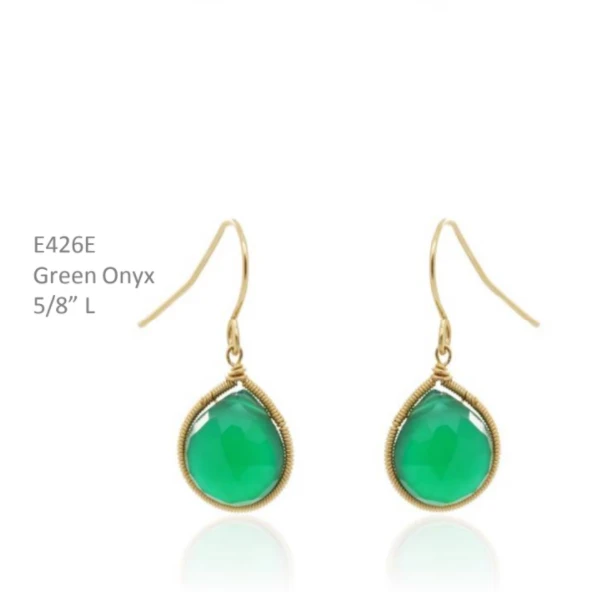 Made In NYC Jewelry Simple Teardrop Earring Green Onyx 3 Made In NYC Jewelry Simple Teardrop Earring Green Onyx