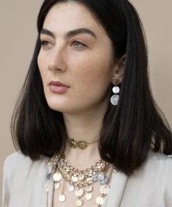 Tat2 Designs Multi Finish 3 Coin Drop Earrings Jewelry