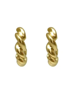 Tat2 Designs Jewelry Gold Twisted Thick Hoop Earrings
