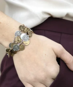 Tat2 Designs 5 Row Multi Finish Coin Bracelet