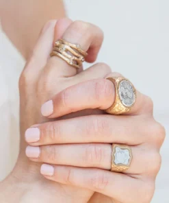 Tat2 Designs Gold Maria Theresa Curved Coin Ring