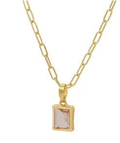 Dean Davidson Baguette Pendant On Paper Clip Chain Jewelry