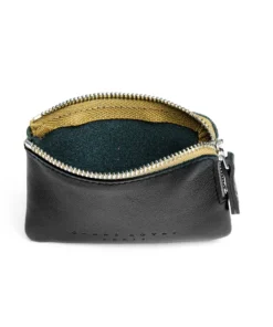 Carre Royal Black Minimalist Zip Purse Wallets