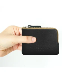 Carre Royal Black Minimalist Zip Purse Wallets