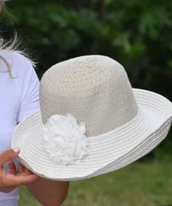 Hats And Dreams Stripe And Flower Floppy Sun Hat