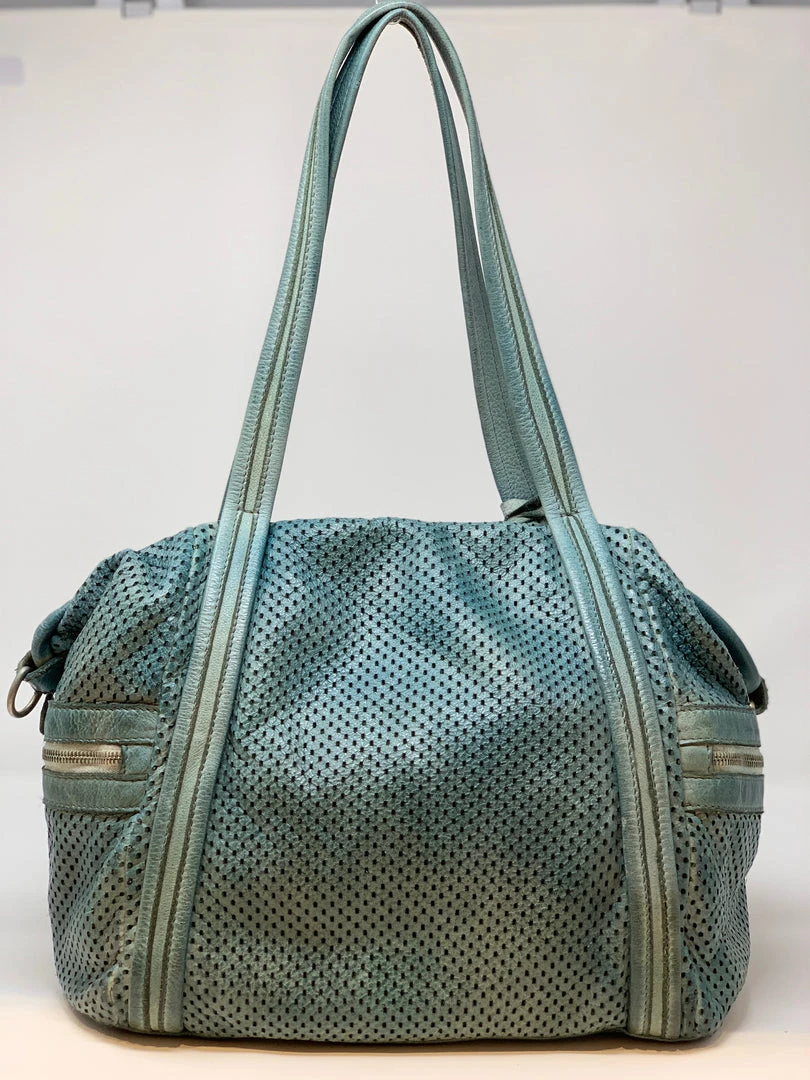 Bags VLD Perforated Side Pocket Tote In Aqua 3 Bags VLD Perforated Side Pocket Tote In Aqua