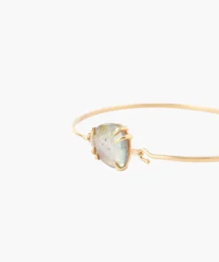Chan Luu Gold Prong Bracelet With Framed Stone
