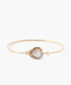 Chan Luu Gold Prong Bracelet With Framed Stone
