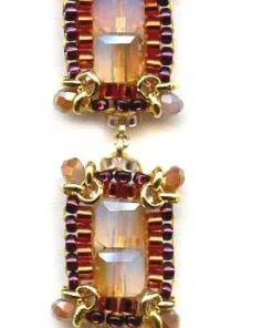 Miguel Ases Marsala Crimson Swarovski Long Drops