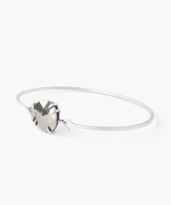 Chan Luu Silver Prong Bracelet With Framed Stone