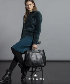 Rehard Antique Silver Handle Tote Grey