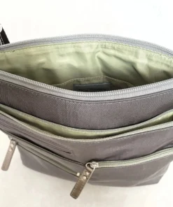 Big Bag NICO - Small Nylon Multi-Pocket Bag | STONE | Adjustable Cross-Body Strap Bags