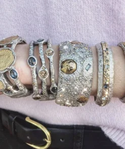 Tat2 Designs Siena Vintage Silver Wide Marcasite Bracelet Jewelry 6 Tat2 Designs Siena Vintage Silver Wide Marcasite Bracelet Jewelry