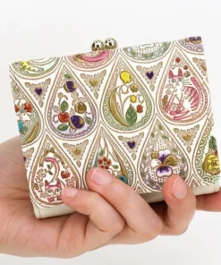 Made In Japan Wallets Flowers And Cats Mix Small Trifold Frame Wallet