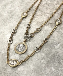 Tat2 Designs Gold Two Tier Twisted Ring Faustina Necklace