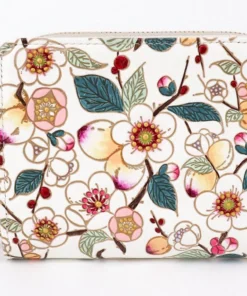 Made In Japan Wallets Plum Blossom Zippered Bifold Wallet