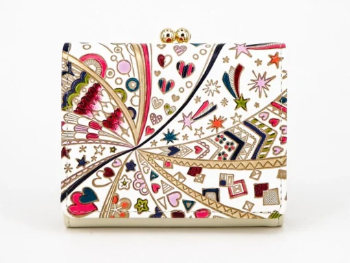 Made In Japan Wallets Glossy Hearts Small Trifold Frame Wallet