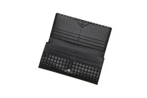 INDEN Est 1548 Deerskin Long Wallet Studs Black X Black 3 INDEN Est 1548 Deerskin Long Wallet Studs Black X Black