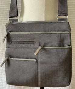 Big Bag NICO - Small Nylon Multi-Pocket Bag | STONE | Adjustable Cross-Body Strap Bags