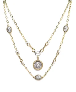 Tat2 Designs Gold Two Tier Twisted Ring Faustina Necklace