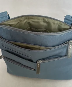 Highway Buzz Bags NICO- Small Nylon Multi-Pocket Bag | Blue Jay X Sage | Adjustable Cross-Body Strap 8 Highway Buzz Bags NICO- Small Nylon Multi-Pocket Bag | Blue Jay X Sage | Adjustable Cross-Body Strap