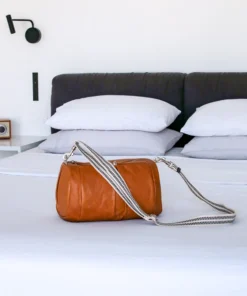 Brontibay Paris Bags Mamamia Vintage Leather Crossbody Camel Orange