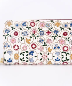 Made In Japan Wallets Scrolling Flower Long Zip Around Wallet