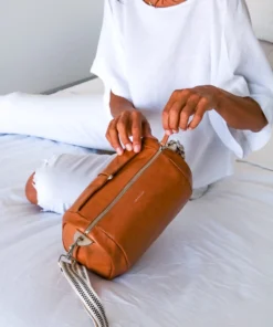 Brontibay Paris Bags Mamamia Vintage Leather Crossbody Camel Orange