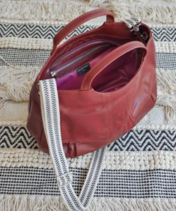 Brontibay Paris Bags Bridget Sassy Leather Handle Crossbody Woody