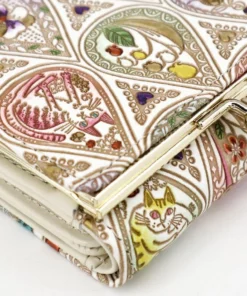 Made In Japan Wallets Flowers And Cats Mix Small Trifold Frame Wallet
