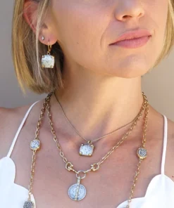 Tat2 Designs Jewelry Gold Mini Square Wilhelmina Coin Earrings