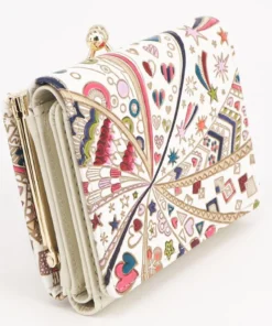 Made In Japan Wallets Glossy Hearts Small Trifold Frame Wallet