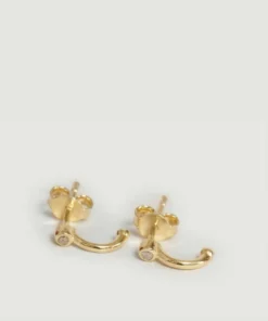 5 Octobre Jewelry Terry Diamond Stud Gold Mini Hoops