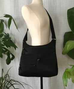 Highway Buzz TEELA- Medium Multi-Pocket Bag | Black | Adjustable Cross-Body Strap Bags