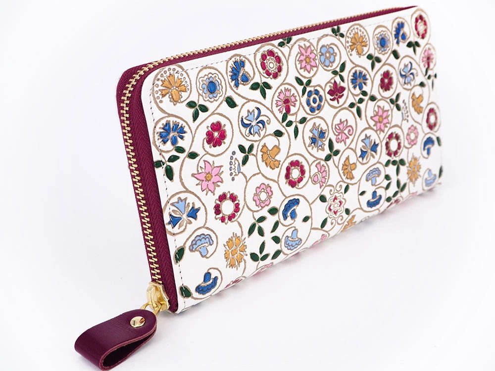 Made In Japan Wallets Scrolling Flower Long Zip Around Wallet 4 Made In Japan Wallets Scrolling Flower Long Zip Around Wallet