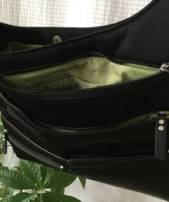 Highway Buzz TEELA- Medium Multi-Pocket Bag | Black | Adjustable Cross-Body Strap Bags