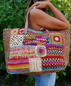 Raba Madagascar Bags Rio Large Patchwork Raffia Tote