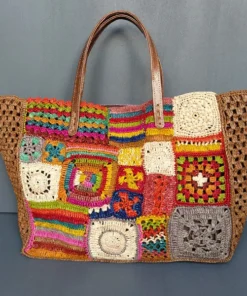 Raba Madagascar Bags Rio Large Patchwork Raffia Tote
